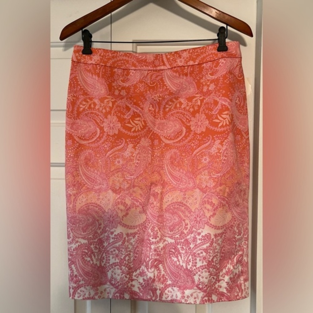 Charter Club Pink Ombre Daphne Ceylon Slim Midi Skirt NWT 8 #2172